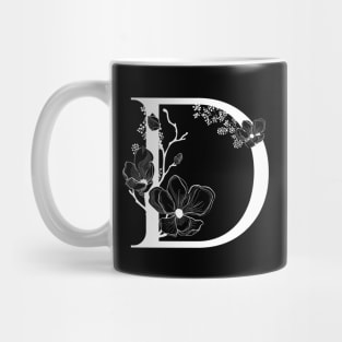 Letter D Monogram - Floral Initial Mug